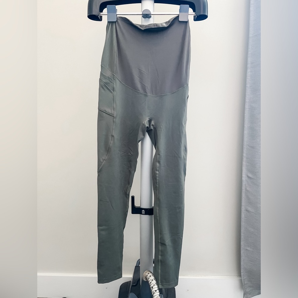BLANQI Maternity Pocket Leggings, Olive Green, Medium